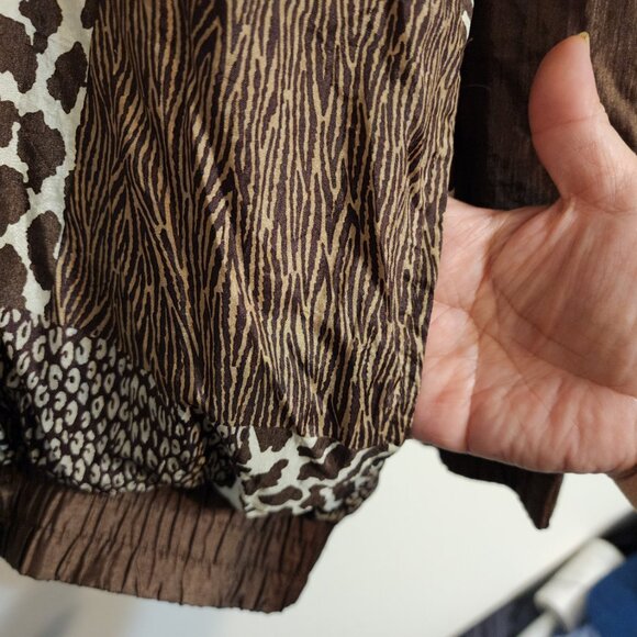 Vtg Windbreaker Maggie Barnes Animal Print Patches Women 1 X Athleisure Y2K - Picture 8 of 15